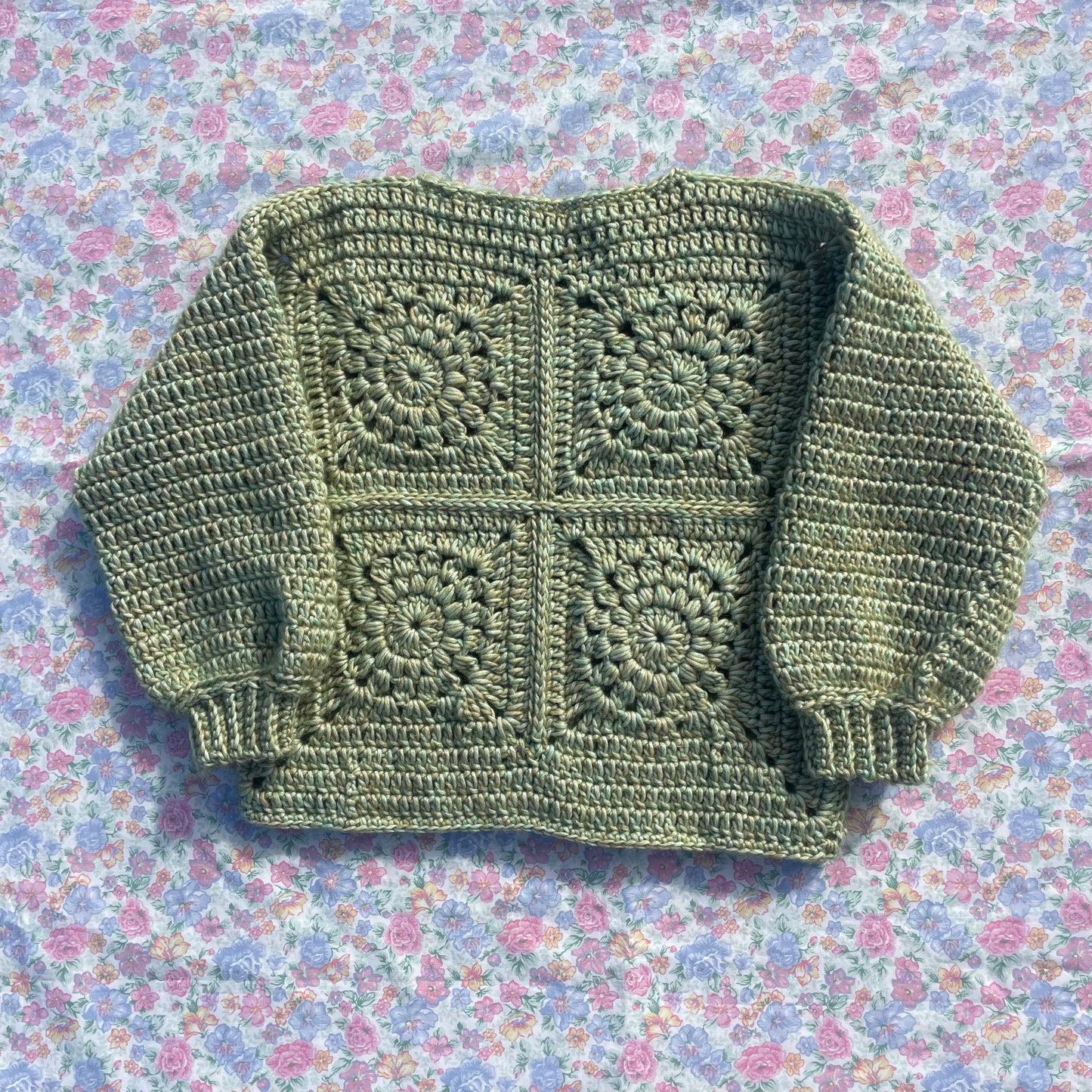 Kids crochet flower sweater