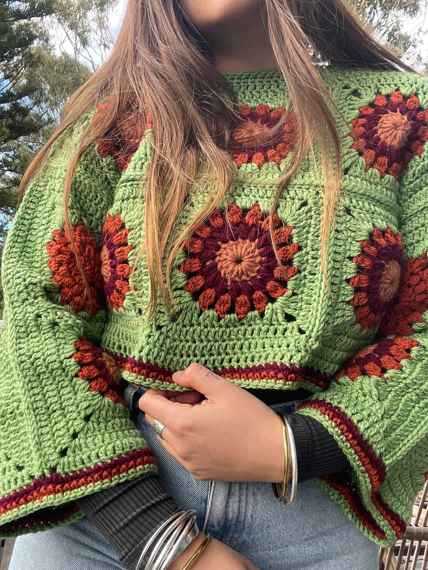 Cropped Flower Jumper