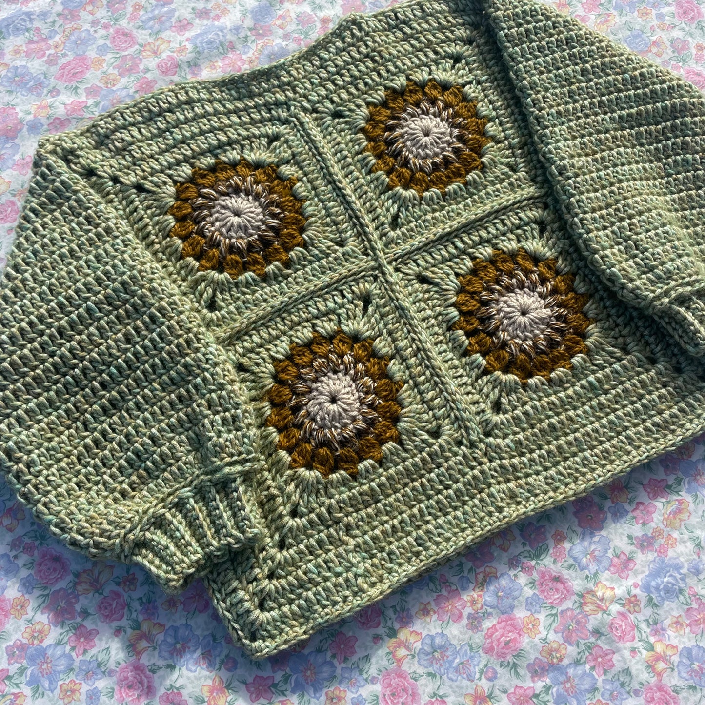 Kids crochet flower sweater