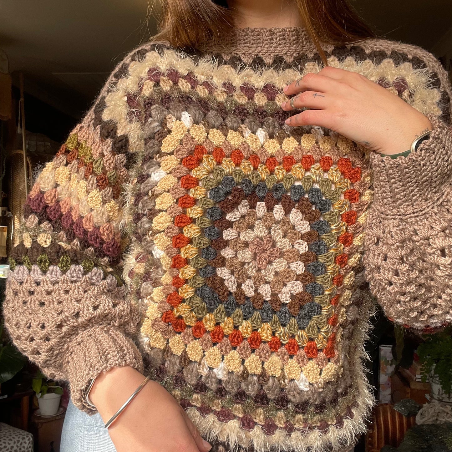 Textured crochet jumper