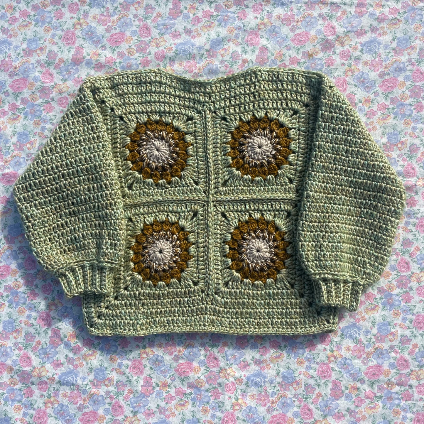 Kids crochet flower sweater