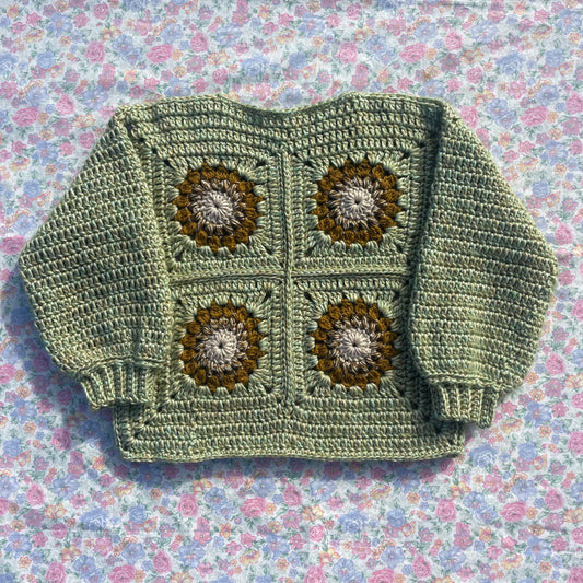 Kids crochet flower sweater